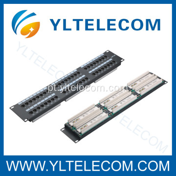 2U 19 polegadas 48port(6*8) tipo Patch Panel Cat. 5E e Cat. 6